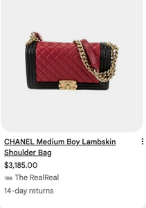 CHANEL QUILTED MEDIUM BOY FLAP LAMBSKIN (BICOLOR BLACK & RED)