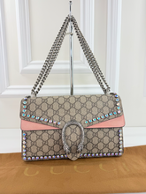 GUCCI DIONYSUS SUPREME SUEDE CRYSTAL SHOULDER BAG