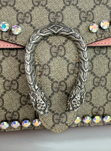 GUCCI DIONYSUS SUPREME SUEDE CRYSTAL SHOULDER BAG