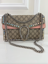 GUCCI DIONYSUS SUPREME SUEDE CRYSTAL SHOULDER BAG