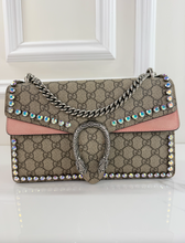 GUCCI DIONYSUS SUPREME SUEDE CRYSTAL SHOULDER BAG