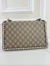 GUCCI DIONYSUS SUPREME SUEDE CRYSTAL SHOULDER BAG