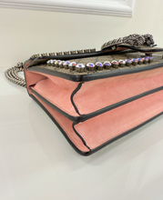 GUCCI DIONYSUS SUPREME SUEDE CRYSTAL SHOULDER BAG