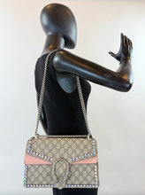 GUCCI DIONYSUS SUPREME SUEDE CRYSTAL SHOULDER BAG