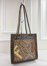 FENDI ZUCCHINO & ZUCCA SMALL SHOPPING TOTE
