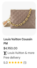 LOUIS VUITTON COUSSIN BAG PM LAMBSKIN TAUPE