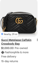 GUCCI MARMONT GG SMALL CHAIN CROSSBODY