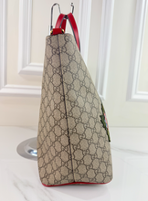 GUCCI CONVERTIBLE SOFT LARGE TOTE EMBROIDERED SNAKE GG CANVAS LIMITED EDITION