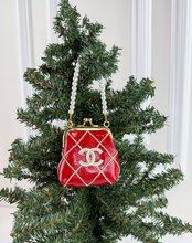 CC CLASP PURSE ORNAMENT XL + EARRINGS (RED)