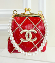 CC CLASP PURSE ORNAMENT XL + EARRINGS (RED)