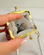 CC CLASP PURSE ORNAMENT XL + EARRINGS (RED)