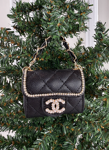 CC SNAP PURSE ORNAMENT + EARRINGS (BLACK)