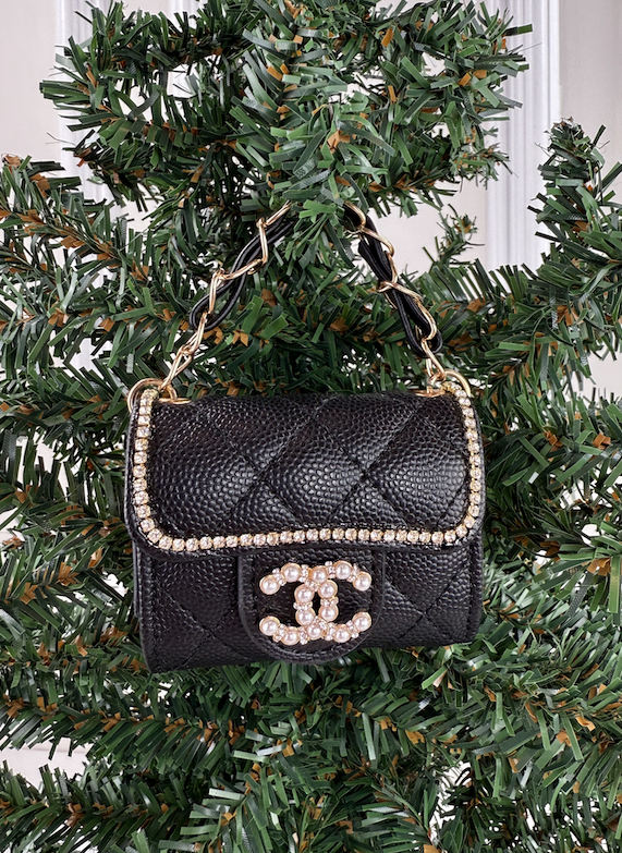 CC SNAP PURSE ORNAMENT + EARRINGS (BLACK)