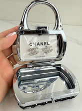 CC PURSE ORNAMENT + EARRINGS (BLACK)