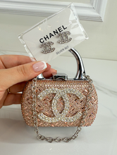 CC PURSE ORNAMENT + EARRINGS (ROSEGOLD)