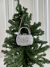 CC PURSE ORNAMENT + EARRINGS (SILVER)