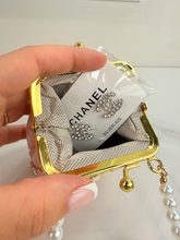 CC CLASP PURSE ORNAMENT XL + EARRINGS (PINK).