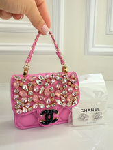 CC FLAP PURSE ORNAMENT XL + EARRINGS (PINK)