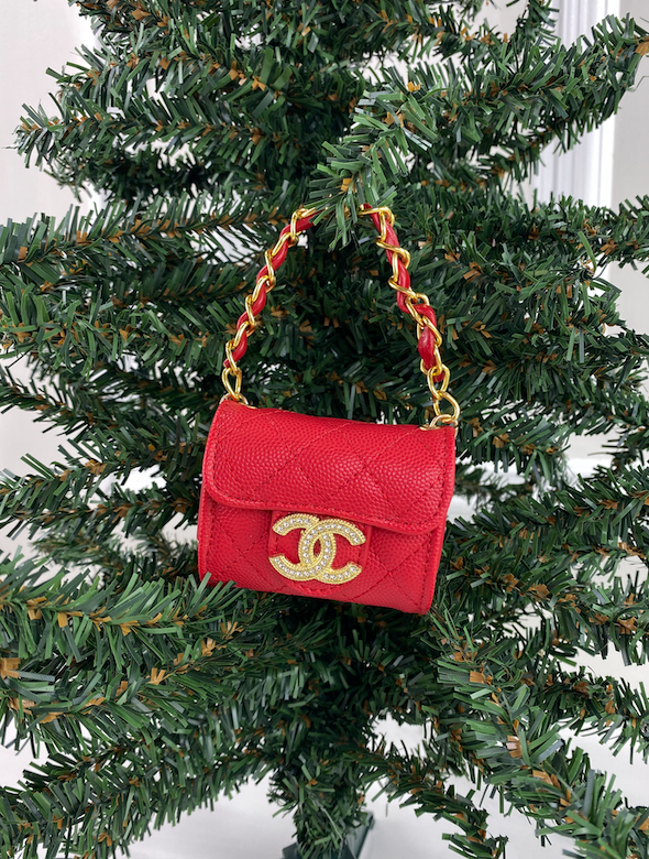 CC SNAP PURSE ORNAMENT + EARRINGS (RED)