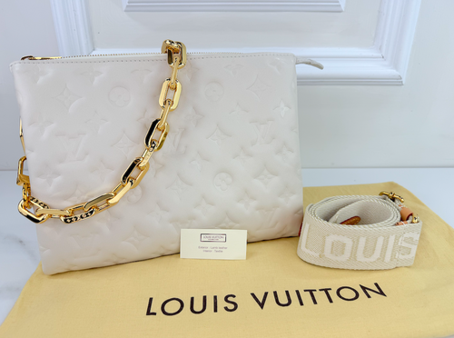 LOUIS VUITTON COUSSIN BAG PM LAMBSKIN CREAM