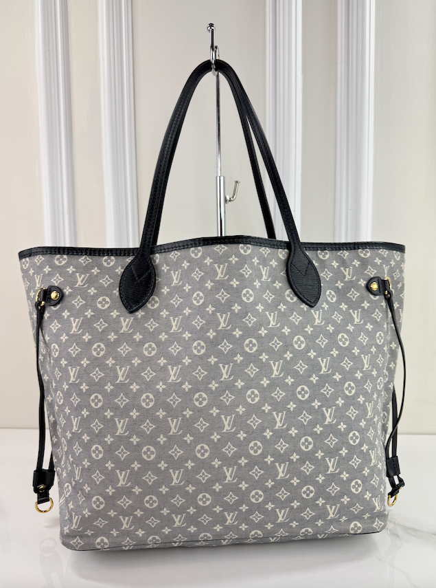 LOUIS VUITTON NEVERFULL MM MINI LIN DENIM BLUE