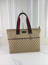 GUCCI DIAPER WEB STRAP TOTE GG CANVAS LARGE