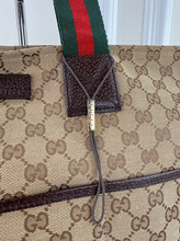 GUCCI DIAPER WEB STRAP TOTE GG CANVAS LARGE