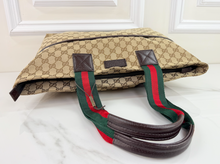 GUCCI DIAPER WEB STRAP TOTE GG CANVAS LARGE
