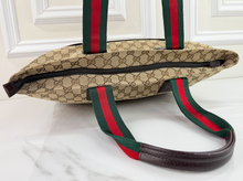 GUCCI DIAPER WEB STRAP TOTE GG CANVAS LARGE