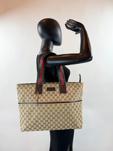 GUCCI DIAPER WEB STRAP TOTE GG CANVAS LARGE