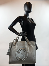 GUCCI SOHO TOTE METALLIC GUN METAL MEDIUM