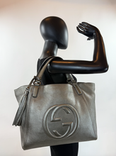 GUCCI SOHO TOTE METALLIC GUN METAL MEDIUM