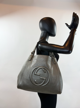 GUCCI SOHO TOTE METALLIC GUN METAL MEDIUM