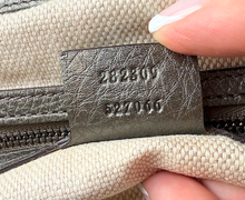 GUCCI SOHO TOTE METALLIC GUN METAL MEDIUM