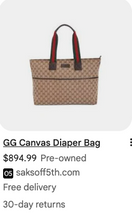 GUCCI DIAPER WEB STRAP TOTE GG CANVAS LARGE