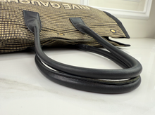 YSL RIVE GAUCHE EMBROIDERED TOTE BLACK/BEIGE