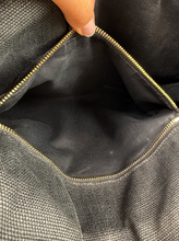 YSL RIVE GAUCHE EMBROIDERED TOTE BLACK/BEIGE