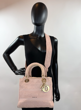 DIOR LADY CANNAGE D-LITE PINK EMBROIDERED BAG