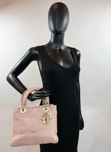 DIOR LADY CANNAGE D-LITE PINK EMBROIDERED BAG