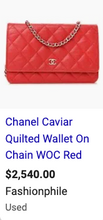 CHANEL WOC CALSSIC QUILTED LAMBSKIN RED