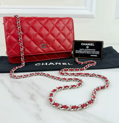 CHANEL WOC CALSSIC QUILTED LAMBSKIN RED