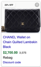 CHANEL WOC CALSSIC QUILTED LAMBSKIN BLACK (NEW MODEL)