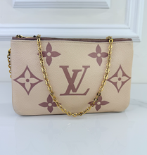 LOUIS VUITTON DOUBLE ZIP EMPREINTE GIANT CREME BOIS DE ROSE