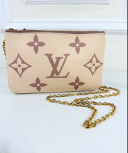 LOUIS VUITTON DOUBLE ZIP EMPREINTE GIANT CREME BOIS DE ROSE