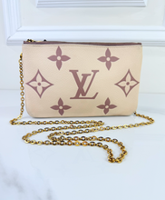 LOUIS VUITTON DOUBLE ZIP EMPREINTE GIANT CREME BOIS DE ROSE