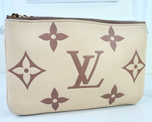 LOUIS VUITTON DOUBLE ZIP EMPREINTE GIANT CREME BOIS DE ROSE
