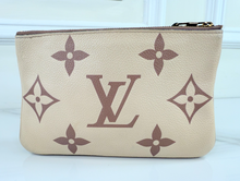 LOUIS VUITTON DOUBLE ZIP EMPREINTE GIANT CREME BOIS DE ROSE