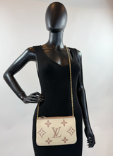 LOUIS VUITTON DOUBLE ZIP EMPREINTE GIANT CREME BOIS DE ROSE