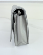 CHANEL WOC BOY V STITCH LAMBSKIN METALLIC GREY WITH GUNMETAL HARDWARE