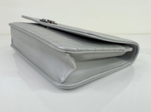 CHANEL WOC BOY V STITCH LAMBSKIN METALLIC GREY WITH GUNMETAL HARDWARE